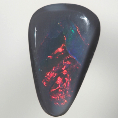 SOLID BLACK OPAL Bright cherry red rolling flashes